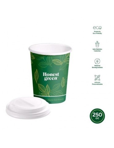 VASO CARTON ECO GREEN CON TAPA 250CC (PACK-8UND)