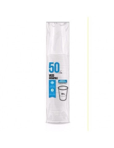 VASO PLASTICO BLANCO 330CC (PACK-50) 5104