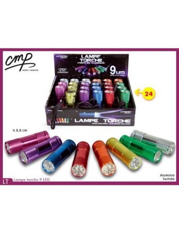 LINTERNA 9 LED 8.8 CM. SURTIDOS