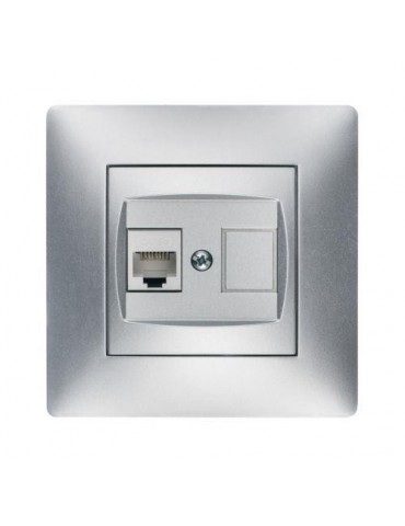 TOMA TELEFONO RJ-11 ALUMINIO 9237