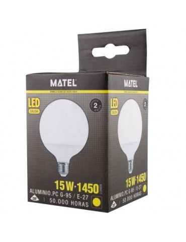 BOMBILLA LED GLOBO G95 E27 15 WATIOS CALIDA 21942