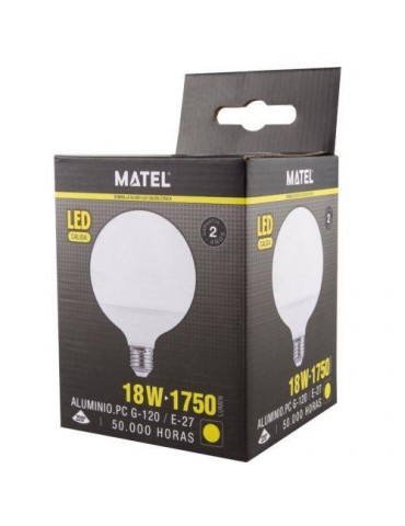 BOMBILLA LED GLOBO G120 E27 18 WATIOS CALIDA 21944