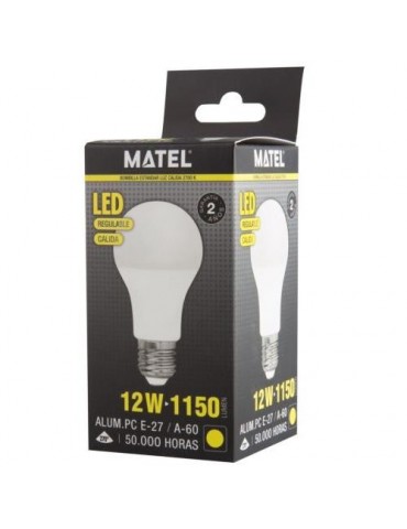 BOMBILLA LED ESTANDAR REGULABLE E27 12W. CALIDA