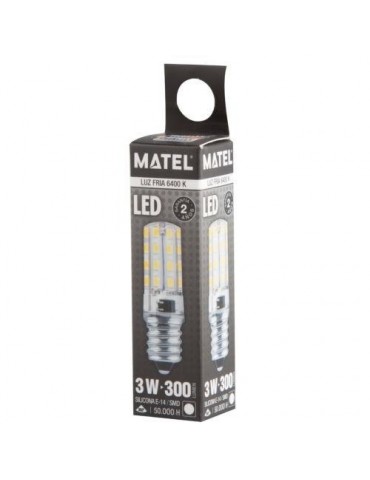 BOMBILLA LED SILICONA TUBULAR E14 3W. FRIA 22649