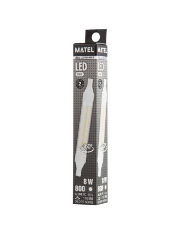 BOMBILLA LED LINEAL 118MM R7S 8 WATIOS 360º FRIA