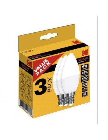 BOMBILLA LED C37 CALIDA 6W (PACK-3) 30419629