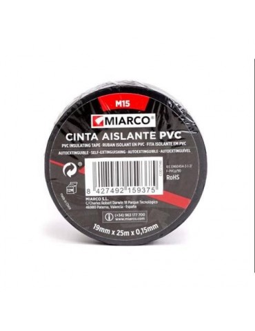 CINTA AISLANTE PVC M15 19X25 NEGRO 17146