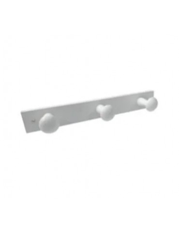 COLGADOR MADERA DE PINO 4 POMOS BLANCO