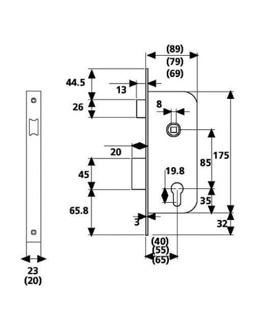 CERRADURA EMBUTIR 2030/60 HL TESA