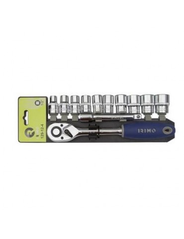 JUEGO DE LLAVE CARRACA + VASOS 1/2" 72 D 10