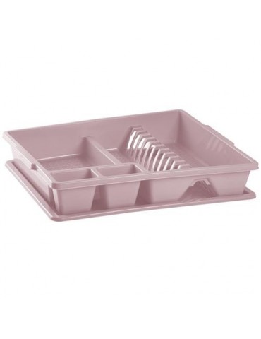 ESCURREPLATOS CON BANDEJA ROSA