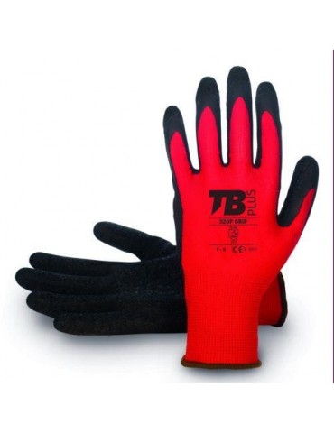 GUANTE POLIESTER ROJO S/COSTURAS 320P GRIP9