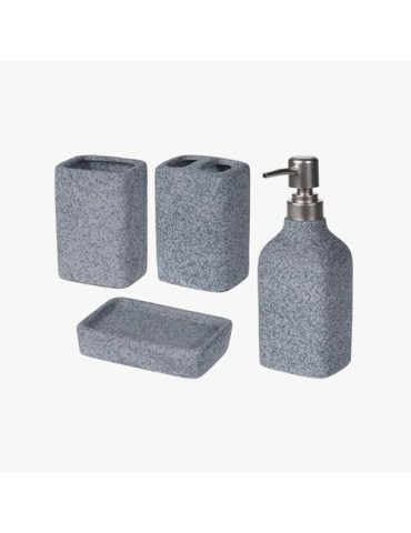 SET DE BAÑO DE CERÁMICA CON ACABADOS CROMADOS