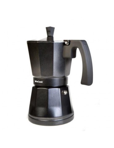 CAFETERA ALUMINIO INDUCCION NEGRA 6 TAZAS LUCCIA