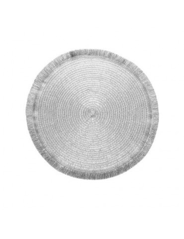 MANTEL INDIVIDUAL REDONDO - COLOR PLATEADO