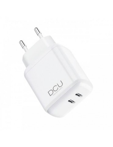 CARGADOR DOBLE USB TIPO C 20W + 20W BLANCO