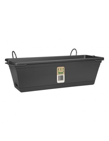 SET MACETA BALCON MEDITERRAN ANTRACITA 40CM.