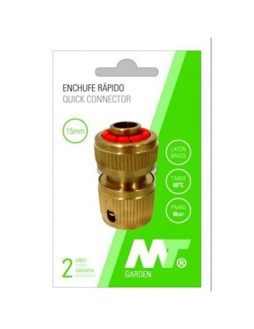 CONECTOR RAPIDO LATON CON STOP PARA MANGUERA 19MM