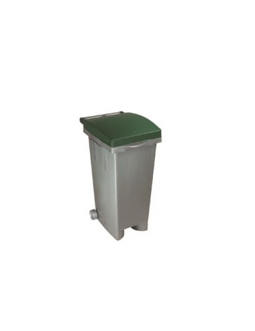 CONTENEDOR JARDIN 80L C/RUEDAS  VERDE Y GRIS CVS80