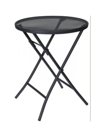 MESA JARDIN PLEGABLE REDONDA 60CM GRIS X81000080