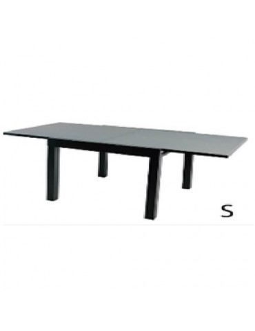 MESA AL.CRISTAL EXTEN.FIDJI 80/160X80CM. ANTRACITA
