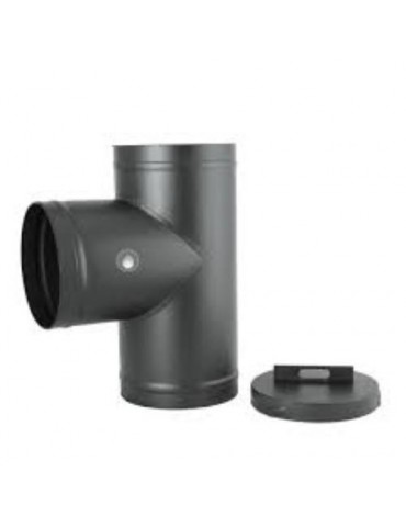 TE PINTADA NEGRO MATE CON TAPON 110MM