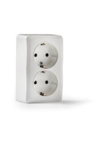 DOBLE BASE TT LATERAL SUPERFICIE BLANCA 16A-250V