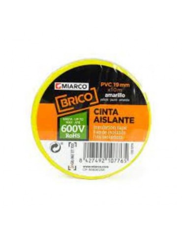CINTA AISLANTE BRICO 19MMX20M AMARILLA  10786