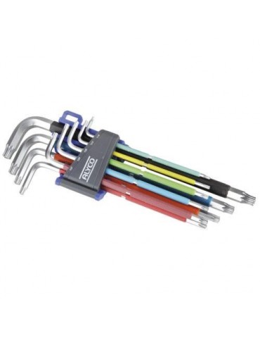 JUEGO 9 LLAVES TORX INVIOLABLES MULTICOLOR 193148