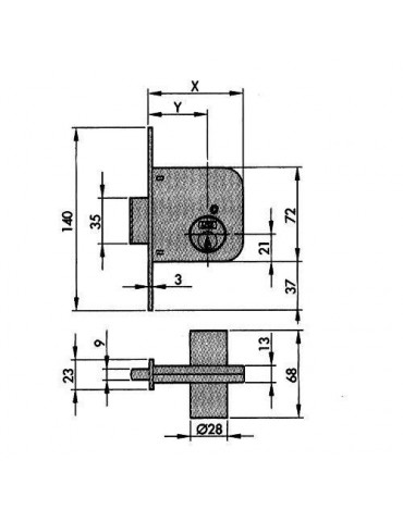 CERRADURA EMBUTIR 51-70 HL