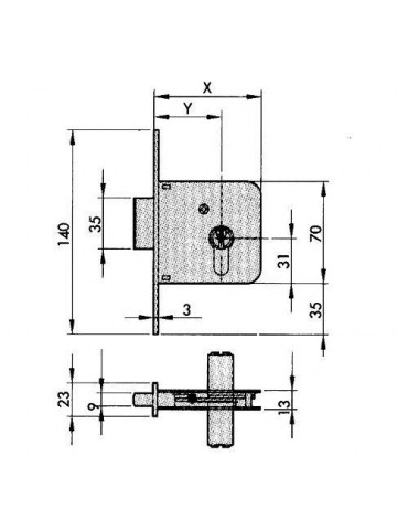 CERRADURA EMBUTIR 601-70 HL