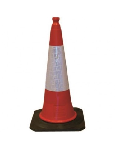CONO SEÑALIZACION POLIETILENO+CAUCHO 75CM.