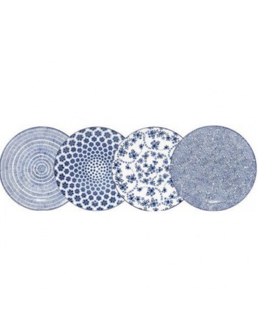 VAJILLA PORCELANA 12 PIEZAS AZUL 691700
