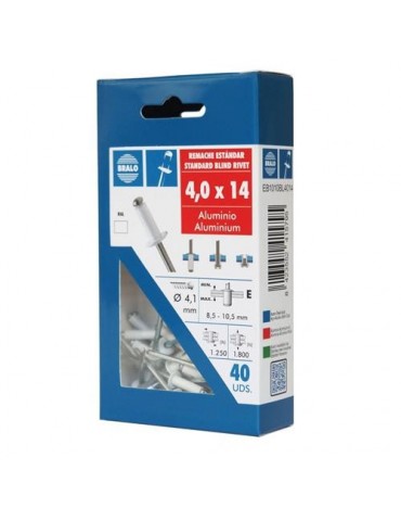 REMACHE ALUMINIO 4,0X10 ECOBLISTER BLANCO (C-50)