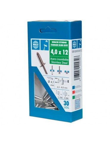 REMACHE INOX/INOX 3,2X08MM. ECOBLISTER (C-70)
