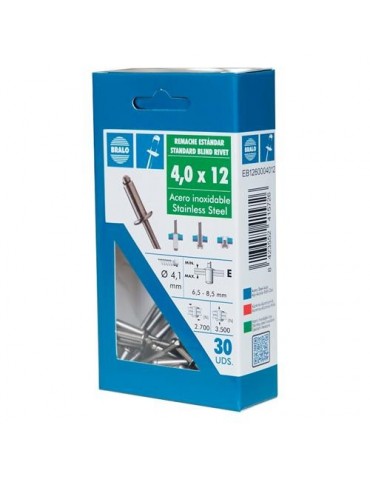 REMACHE INOX/INOX 4,0X12MM. ECOBLISTER (C-30)