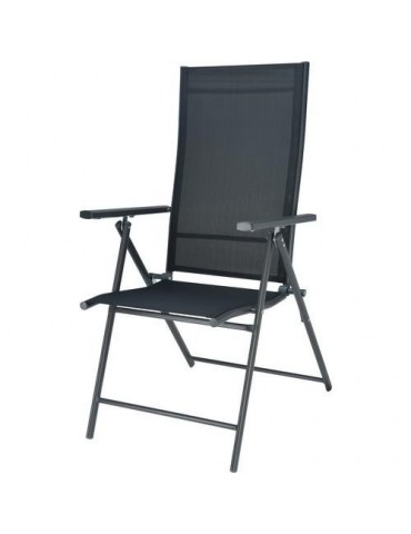 SILLA JARDIN PLEGABLE GRIS OSCURO RESPALDO ALTO