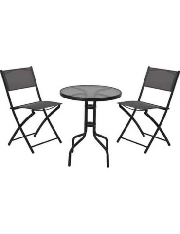 CONJUNTO METAL MESA+2 SILLAS REDONDA X60000110