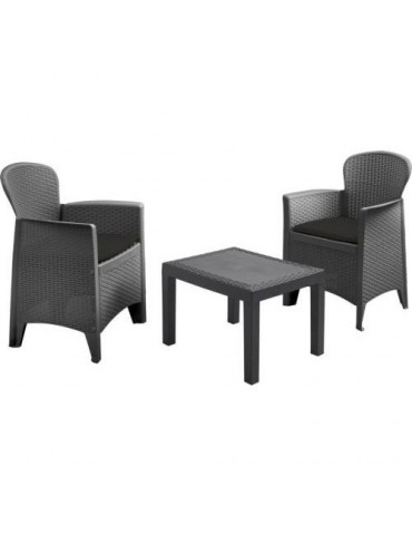 CONJUNTO 2 SILLONES + 1 MESA GRIS 042280180
