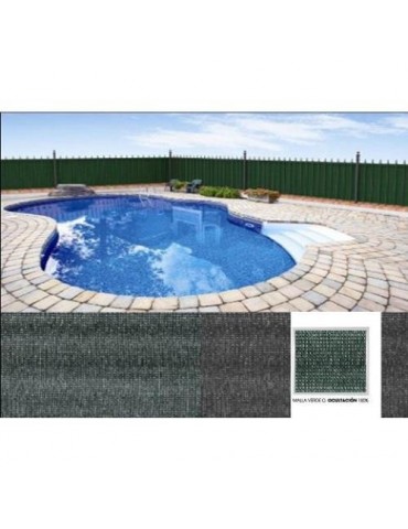 MALLA OCULTACION 100 % VERDE OSCURO ROLLO 2X5 M.