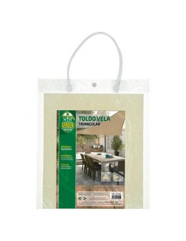 TOLDO SOMBREO TRIANGULAR POLIESTER 5X5X5 M - CREMA
