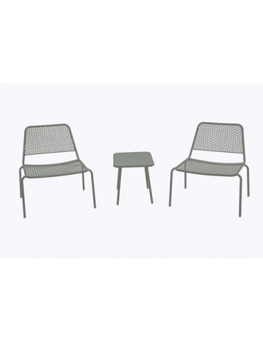 SET BALCON SAKURA ACERO PERFORADO EPOXI GRIS