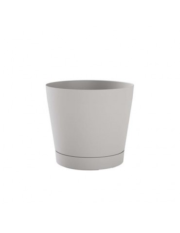 MACETA C/RESERVA AGUA+PLATO 29CM.BCA. CLOUD ORIONE