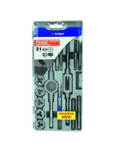 ESTUCHE MACHOS Y COJINETES 21 PIEZAS M3 A M12