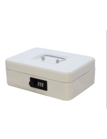 CAJA CAUDALES COMBINACION LOCK BLANCA 25X18X9CM