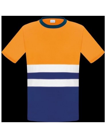 CAMISETA A.V. BICOLOR NARANJA MANGA CORTA L3000 XL