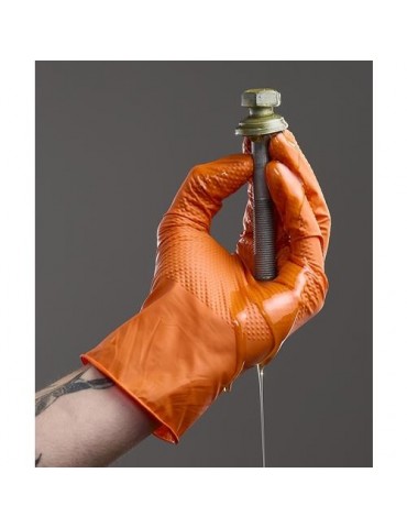 GUANTE DESECHABLE AGILITY GRIP NITRILO NARANJA T.7