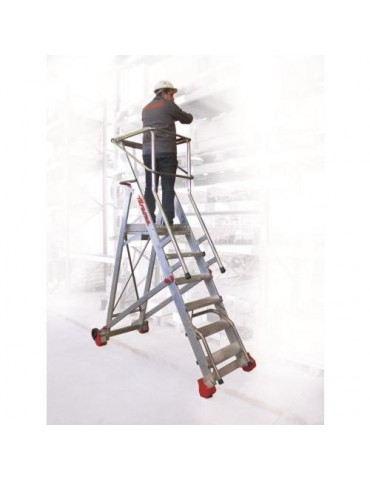 ESCALERA CON PLATAFORMA Y RUEDAS 291 CM. 350/SMT