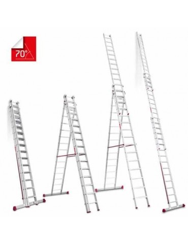 ESCALERA MULTIUSO DE TRES TRAMOS CON 15 PELDAÑOS