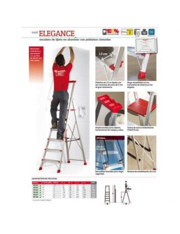 ESCALERA TIJERA 4 PELDAÑOS ELEGANCE EN944